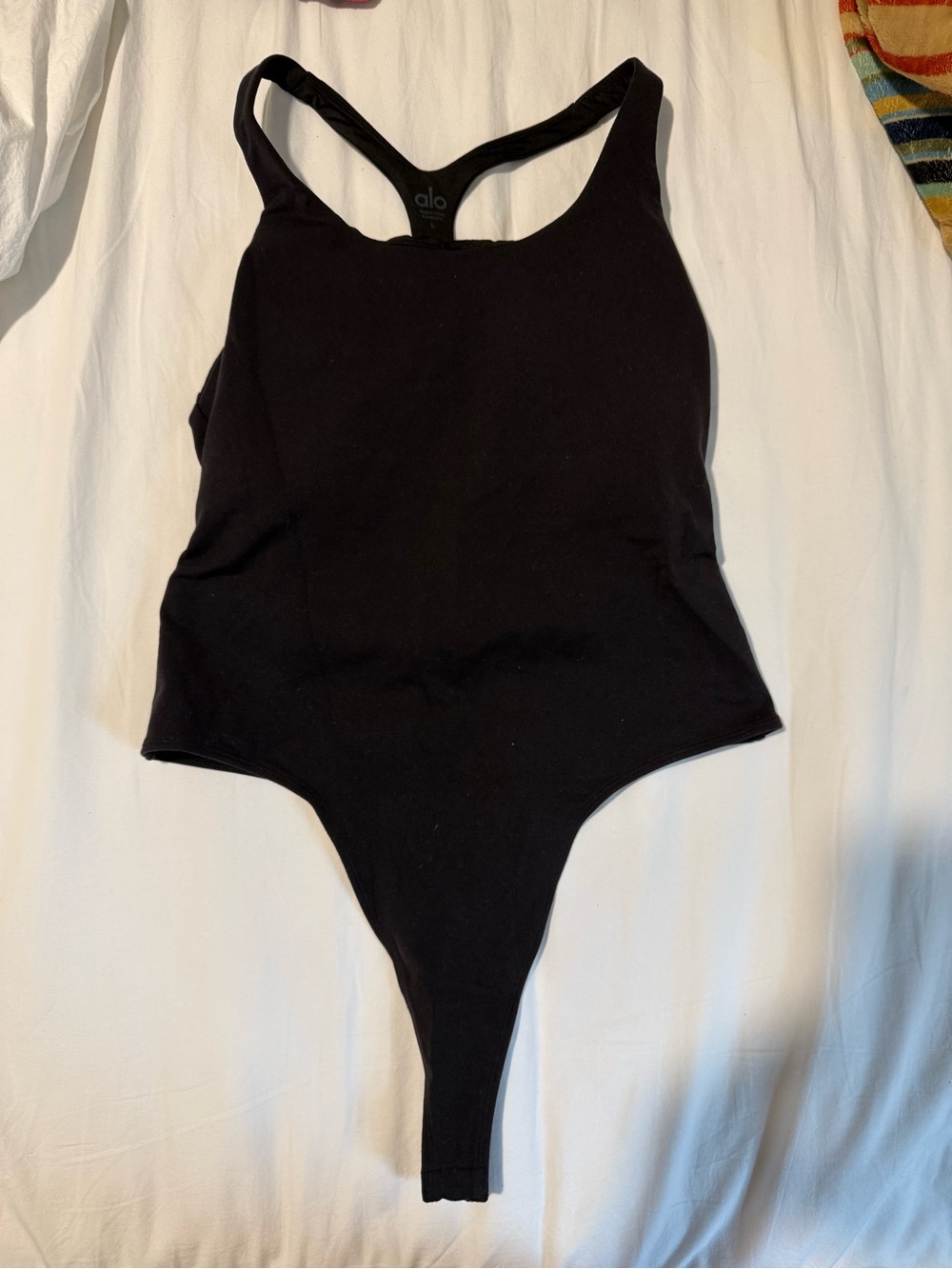 ALO Yoga Kids Black Racerback One-Piece Bodysuit